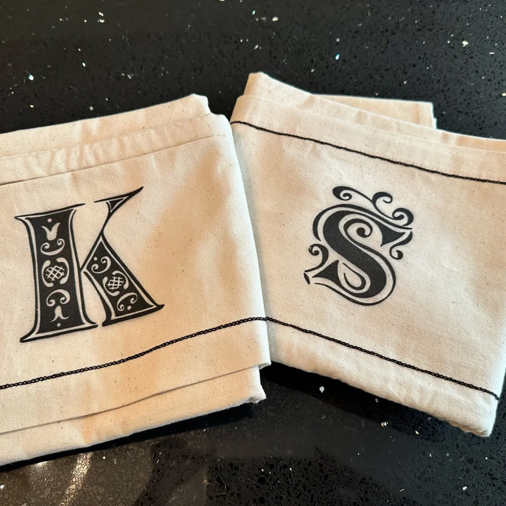 Pottery Barn Travel Laundry Bag // Letter K + S